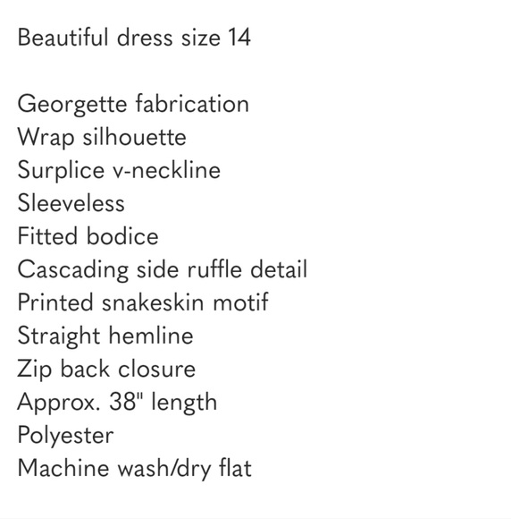 Lauren Ralph Lauren Taupe Snake Surplice Print Dress Womens 14 Midi Python EUC - Picture 6 of 16